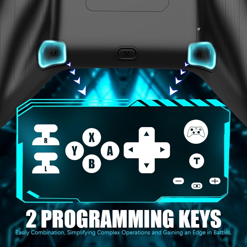 zitronix® Compatible with Switch OLED Wireless Game Controller Cordless Bluetooth Gamepad Controller Fashion RGB Wireless Game Controller Compatible for Switch/Switch Lite/PC zitronix® Compatible with Switch OLED Wireless Game Controller Cordless Bluetooth Gamepad Controller Fashion RGB Wireless Game Controller Compatible for Switch/Switch Lite/PC